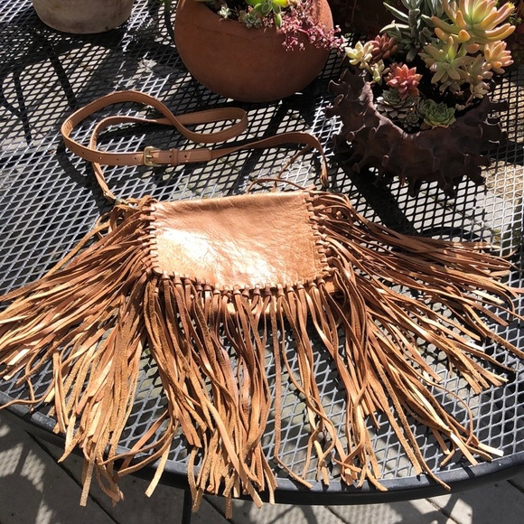 LAGGO Handbags - LAGGO buttery soft tan leather purse with fringe